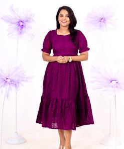 Grape  hakoba Dress With Lining