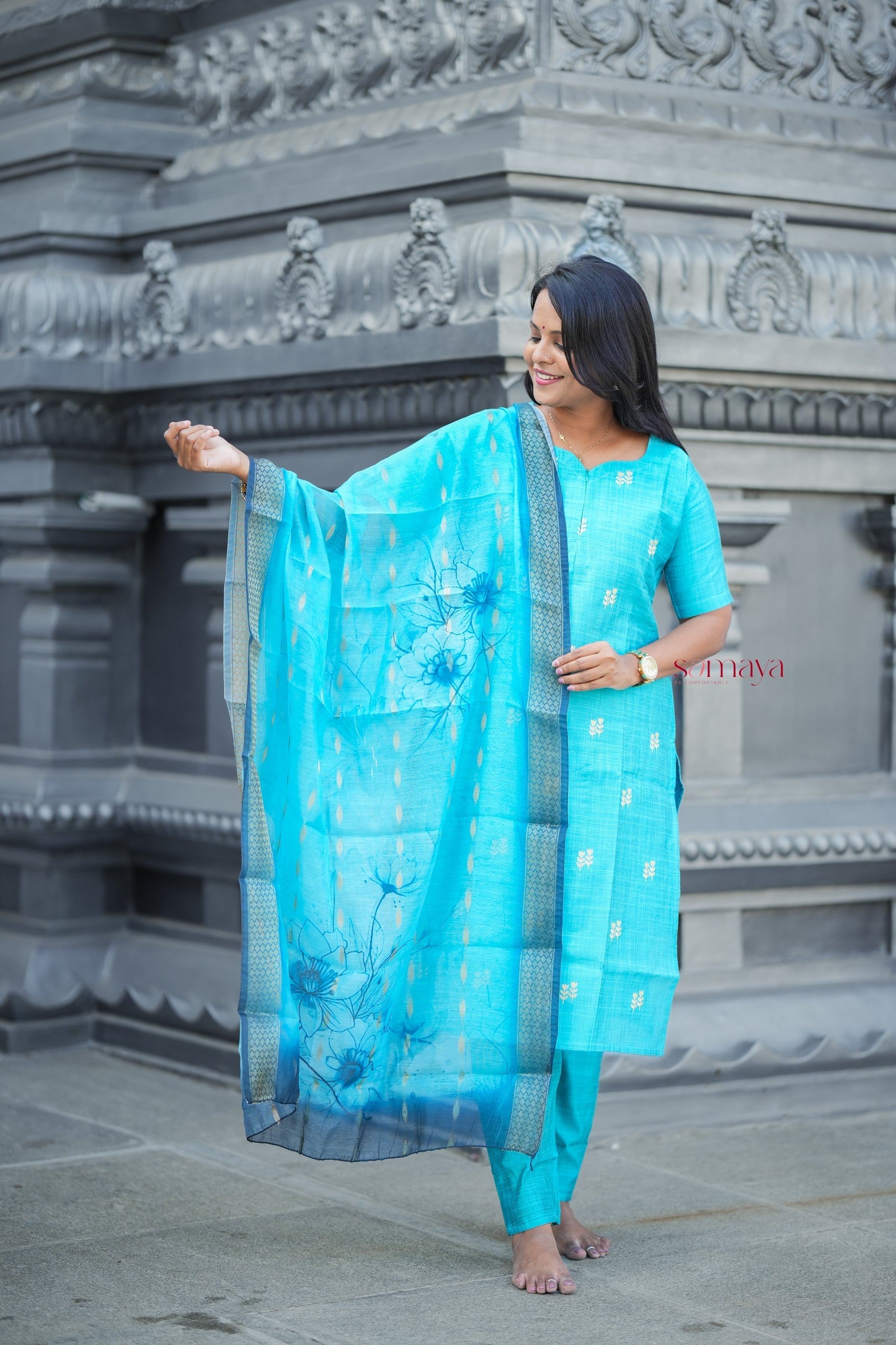 Neelam 3 piece Salwar Set with organza dupptta ( ready to dispatch)set of 3 - Image 6