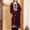 Shiza Chikankari Premium Modal Co-ord Set (Brown)