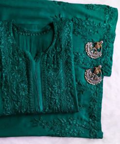 Aayat Teal Green Rayon Kurta Pant set