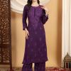 Faiza Chikankari Rayon Co-ord Set (Mauve)