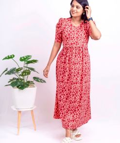 Maxi Peach Ribbed  Dress