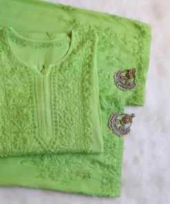 Aayat Lime Green Rayon Kurta Pant set