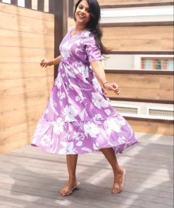 Lilac Day To Night Dress Without Lining ( No-Iron Everyday Dress)