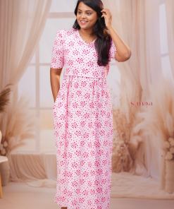 Maxi Babypink Waffle  Dress