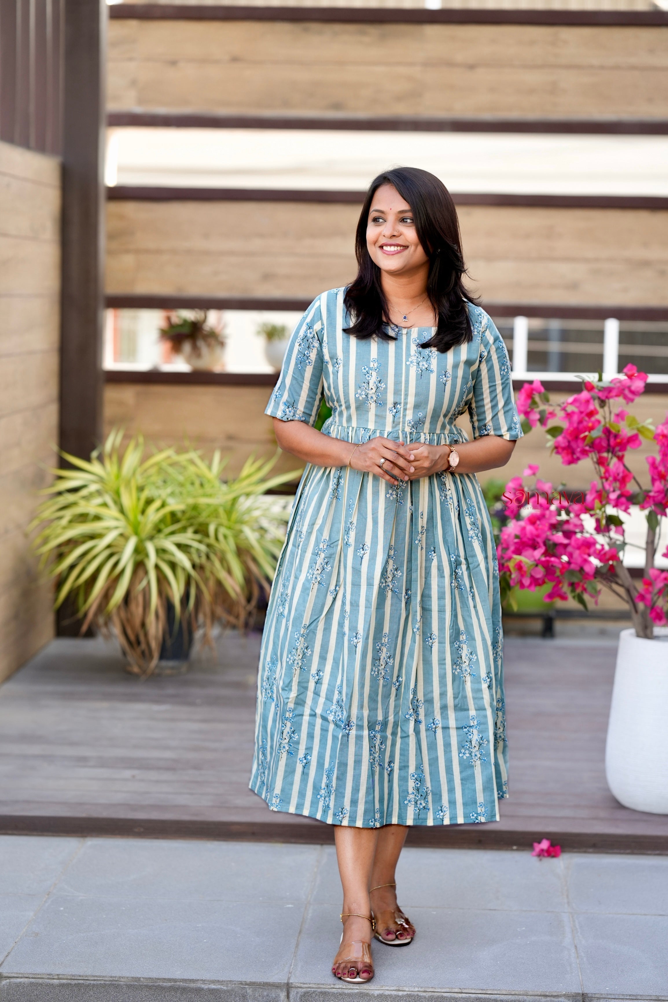 Gracy stripes casual Dress With Lining( limited stock ) - Image 6