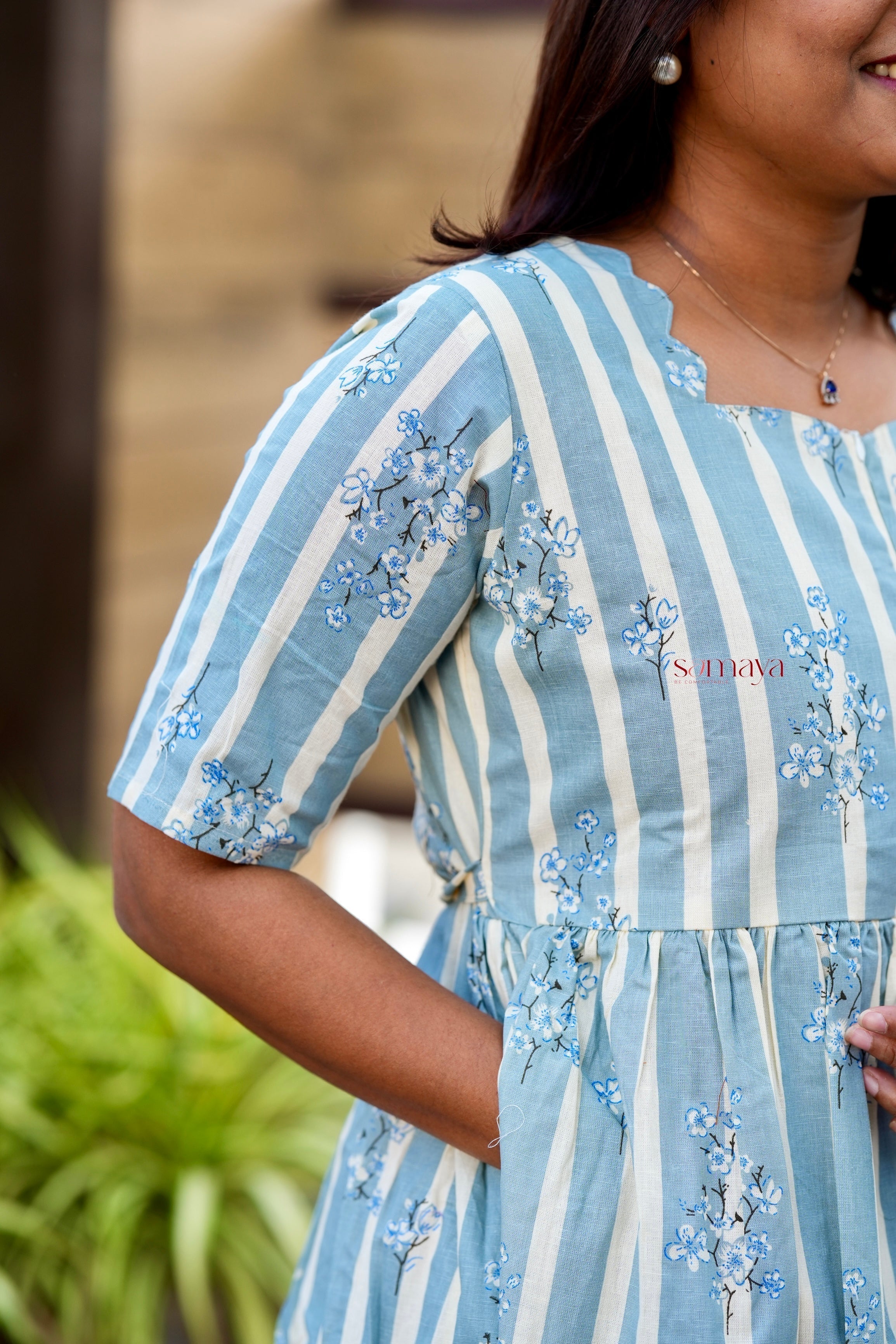 Gracy stripes casual Dress With Lining( limited stock ) - Image 3