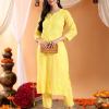 Ananya Chikankari Kurta Pant Cotton Co-ord Set (Yellow)