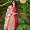 Nithya raw silk Kurta Set with hand painted kalamkari dupptta (ready to dispatch)