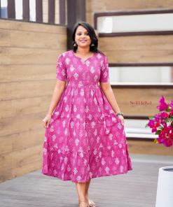 Mauve day to night dress without lining
