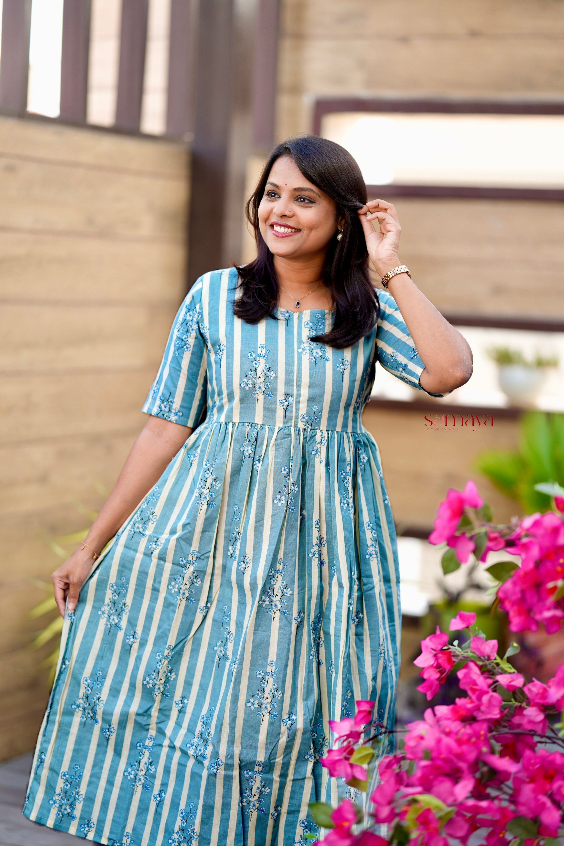 Gracy stripes casual Dress With Lining( limited stock ) - Image 7
