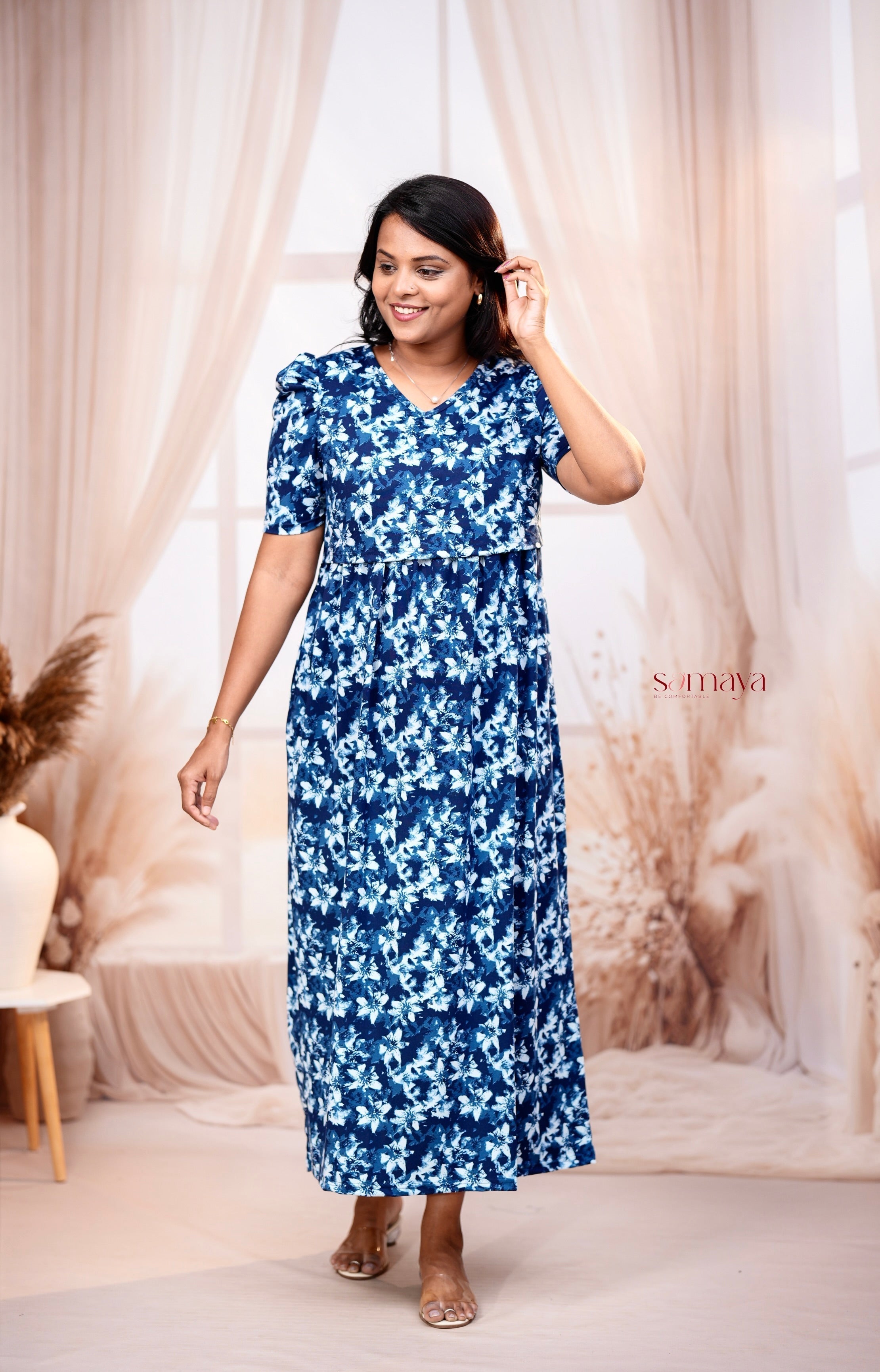 Maxi Blue Light Weight Dress - Image 6