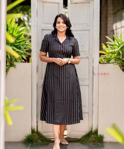 Maya checked Casual Dress With Lining