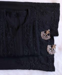 Aayat Black Rayon Kurta Pant set