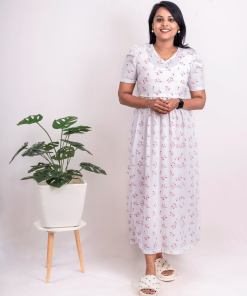 Maxi White Waffle Dress