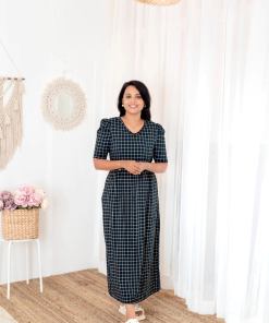 Maxi  checked Light Weight Dress