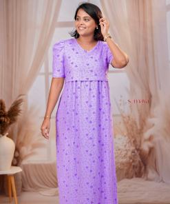 Maxi  Lilac Light Weight maternity feeding zipless Dress