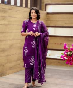 Anjali  cotton 3 piece kurta set of 3 ( ready to dispatch)