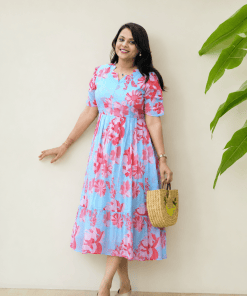 Marina georgette casual Dress With Lining ( No-Iron Everyday Dress)