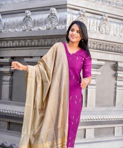 Janani 3 piece raw silk suit set( ready to dispatch)
