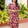 Nila -maroon  Cotton 2 piece Set with lining