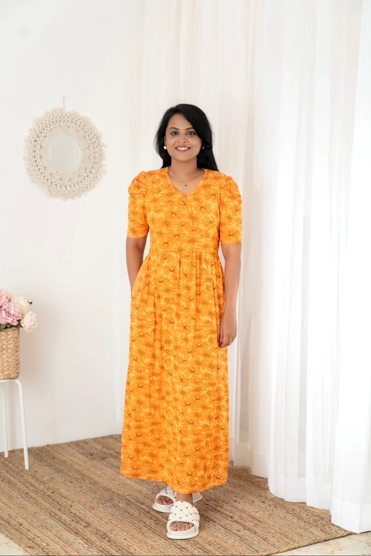 Maxi Sunflower Light Weight Dress - Image 3