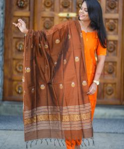 Theera  raw silk suit set with dupptta ( ready to dispatch) set of 3