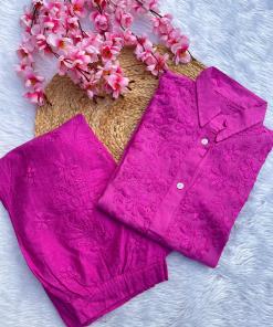 Habiba PURE CHANDERI DYBLE OFFICE WEAR SHIRT CO-RD SET