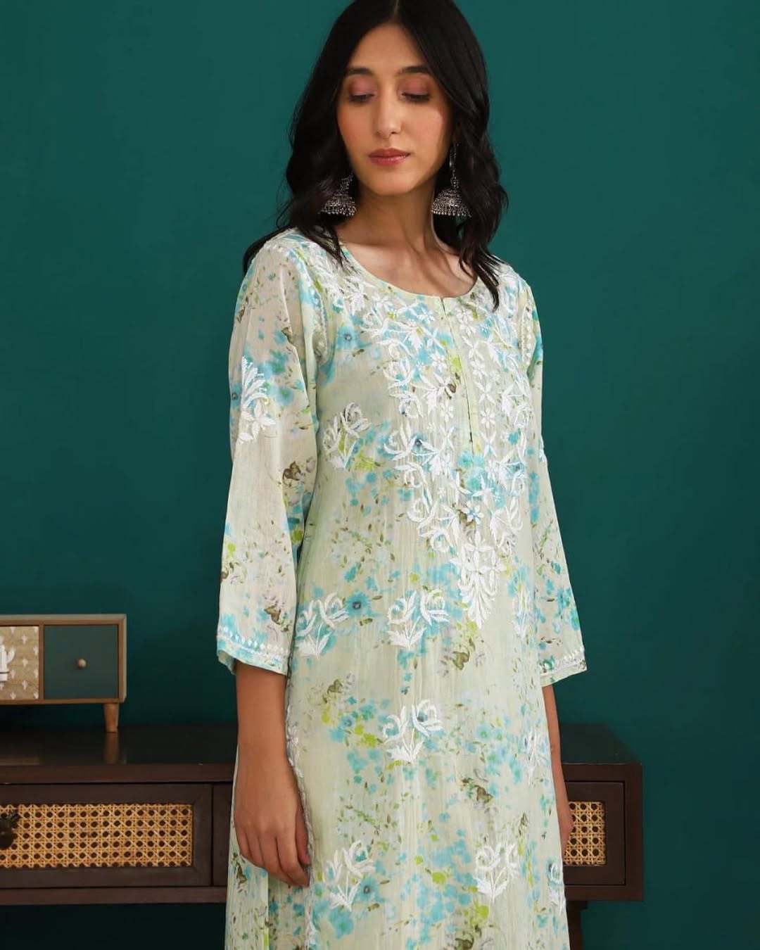 Rida mul cotton kurta plazzo set - Image 19
