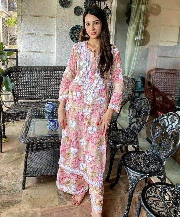 Rida mul cotton kurta plazzo set - Image 22
