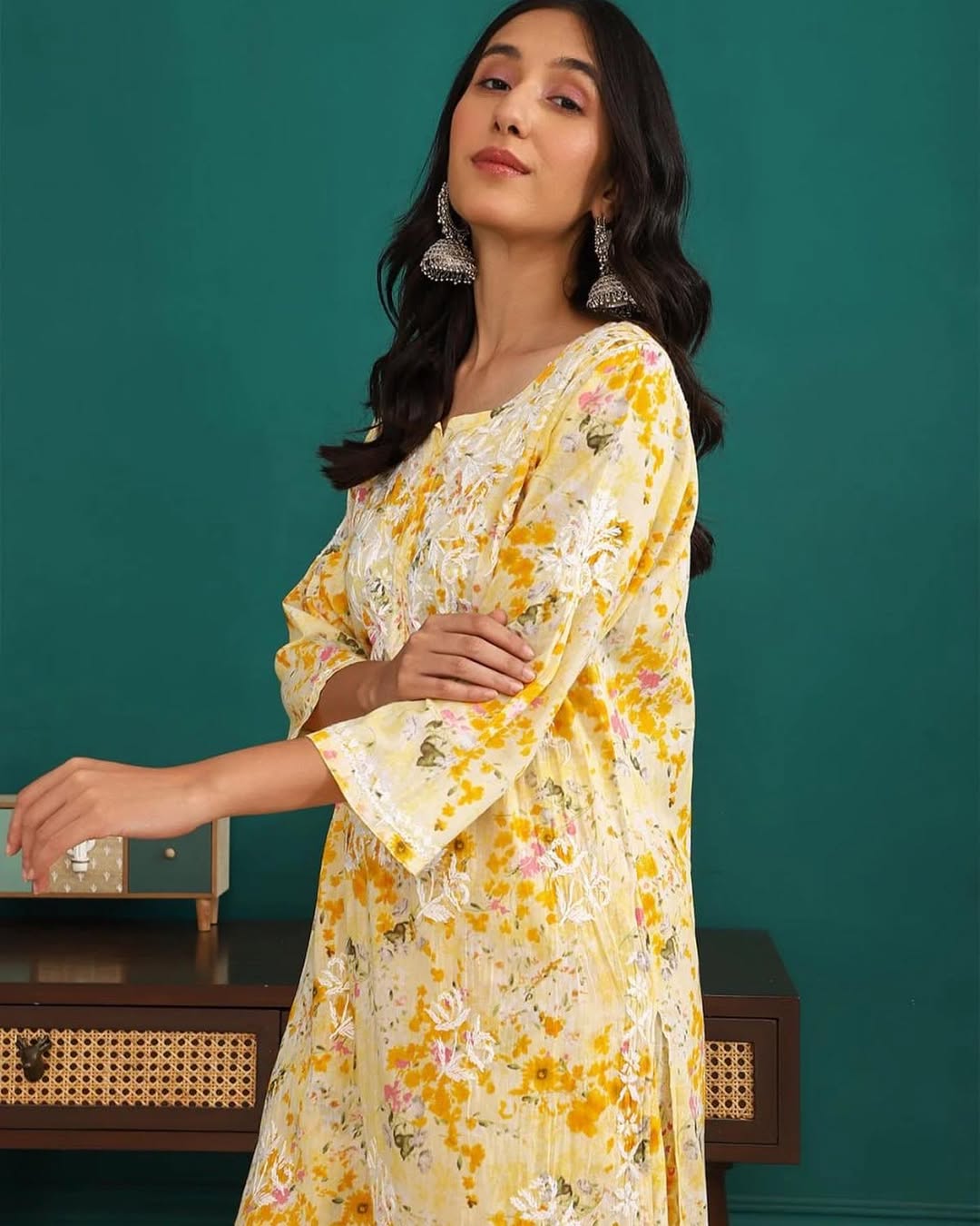 Rida mul cotton kurta plazzo set - Image 2