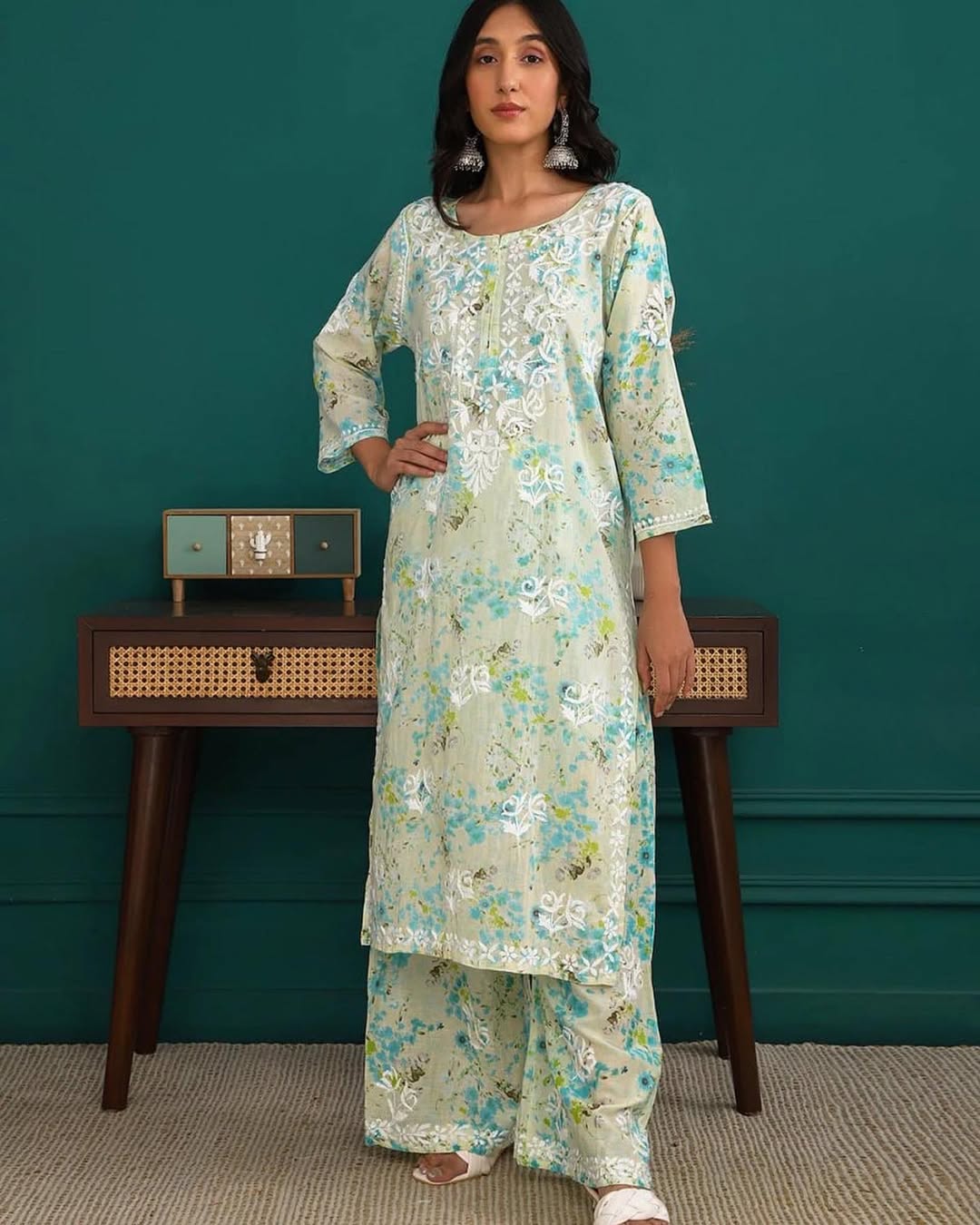 Rida mul cotton kurta plazzo set - Image 4