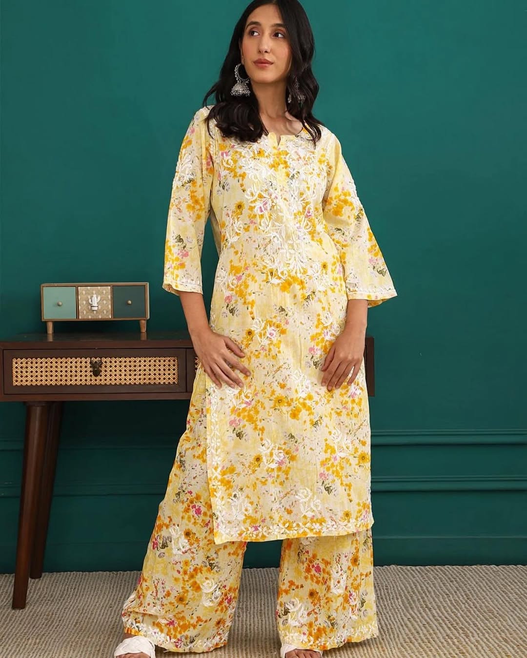 Rida mul cotton kurta plazzo set - Image 8