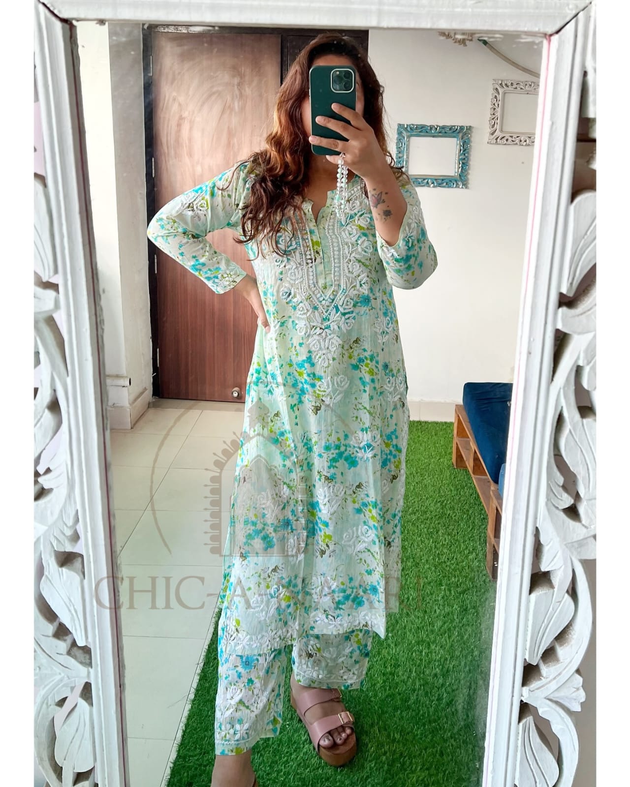 Rida mul cotton kurta plazzo set - Image 11