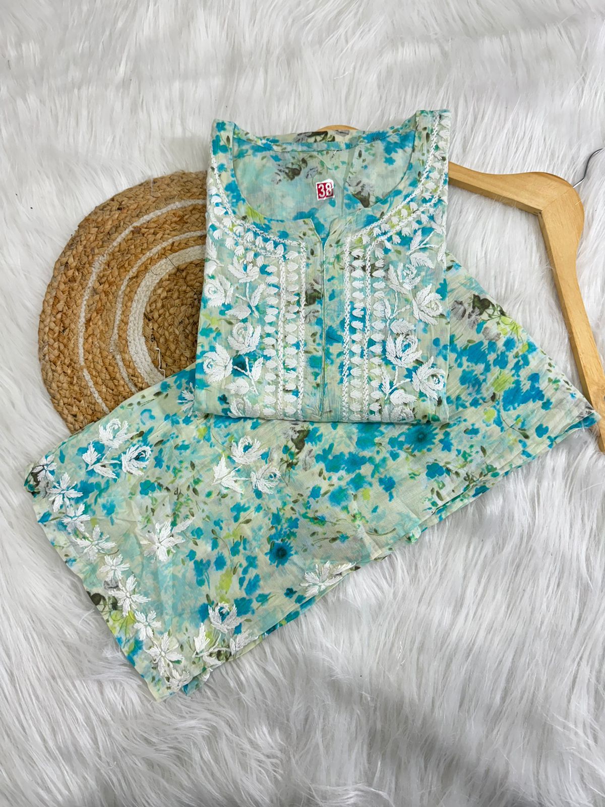 Rida mul cotton kurta plazzo set - Image 13